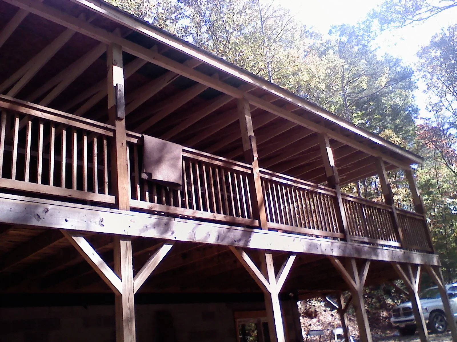 Timber framing under a new elevated porch and deck — Roof Leak Repair in Fayette by Roofing Brothers